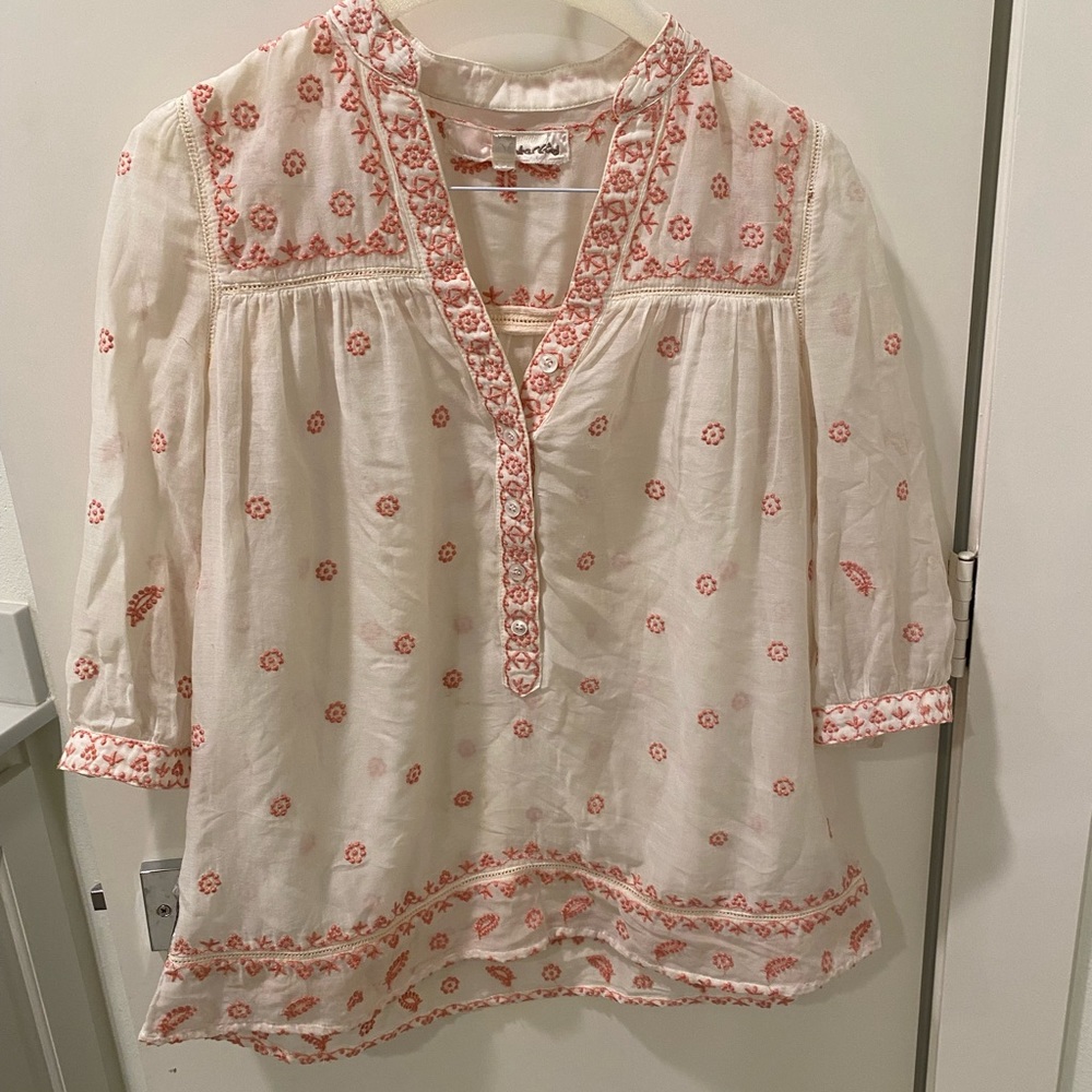 Pink embroidered top